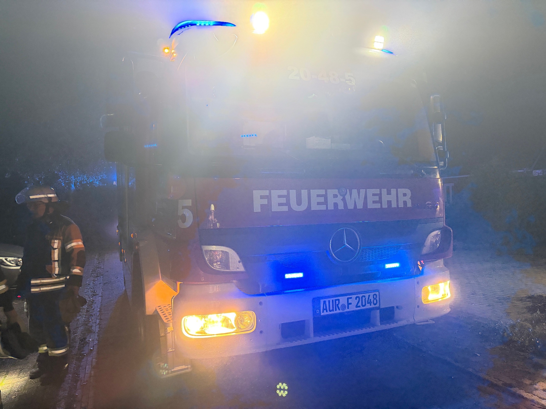 Einsatzfoto Ausgelöster Rauchwarnmelder in der Nacht - Freepsum